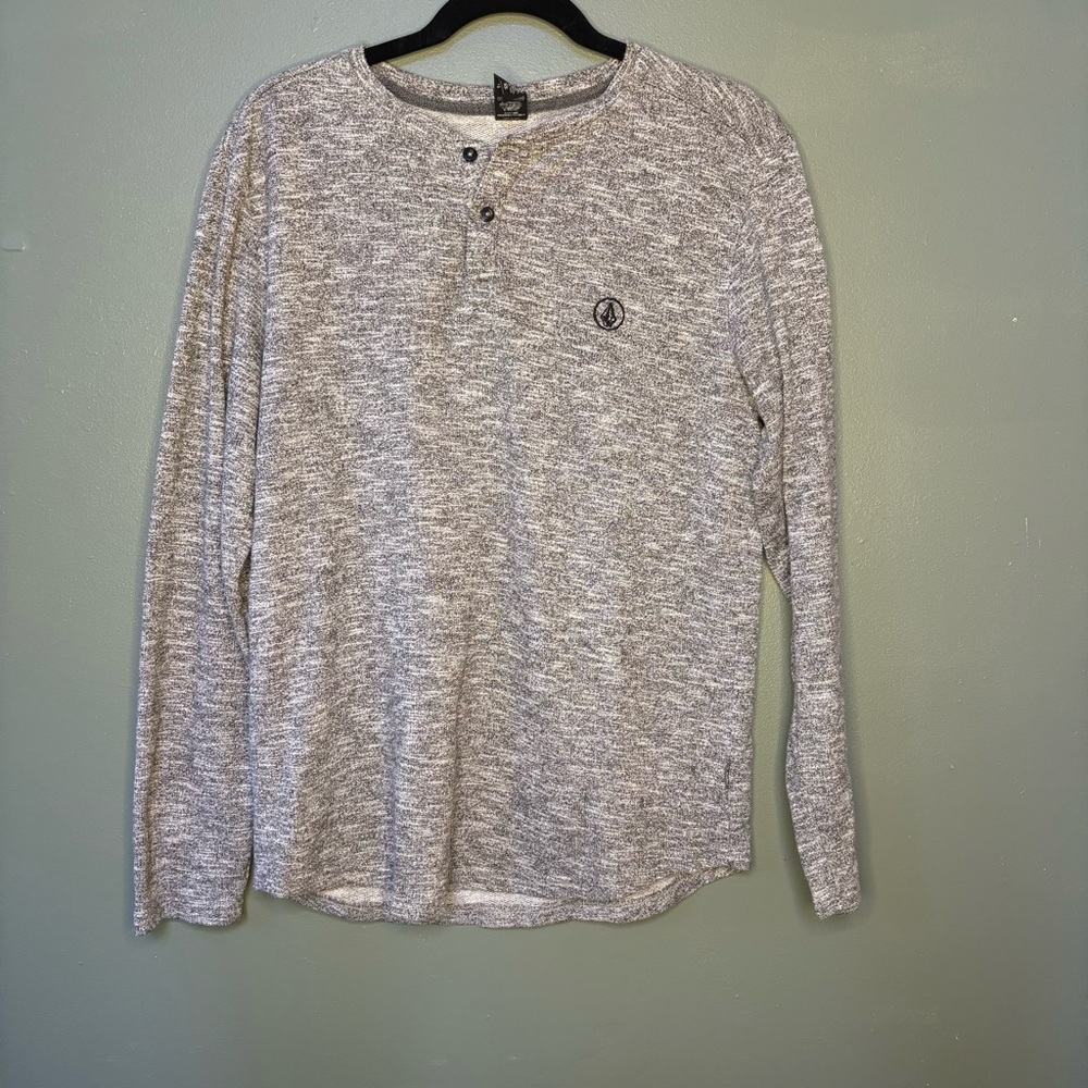 Volcom Heathered Gray Long Sleeve Henley